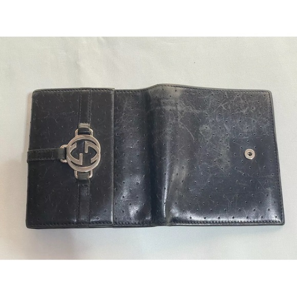 GUCCI Black Bi-fold Wallet Punching Design GG 115080 2067 - Picture 2 of 15